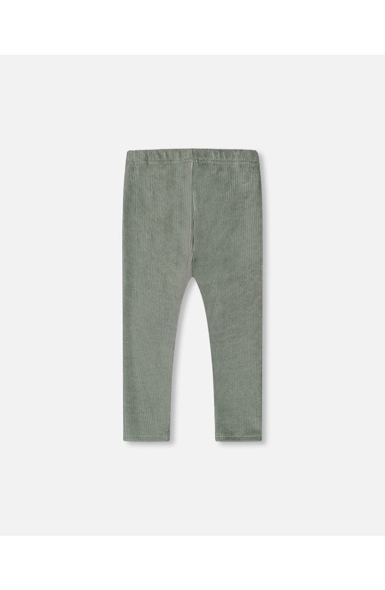 Deux par Deux Little Girl's Velvet Stretch Leggings Sage Green, Alternate, color, 