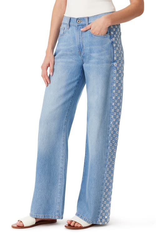 Habitual Side Eyelet Wide Leg Jeans In Blue