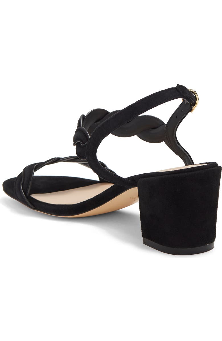 Stuart Weitzman Twistie Black Heel Sandal, Alternate, color,