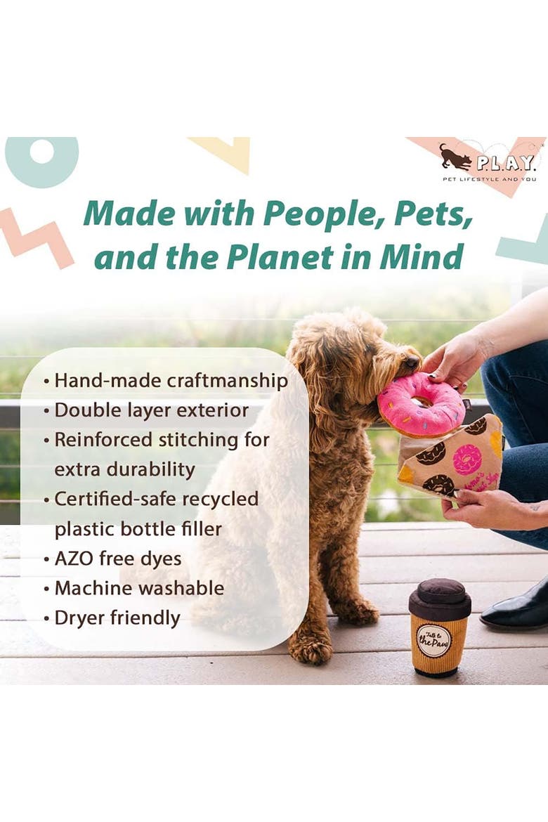 Pup Cup Cafe Collection, Doggo's Java Plush Toy Coffee Lid & Squeaker, Alternate, color, Orange
