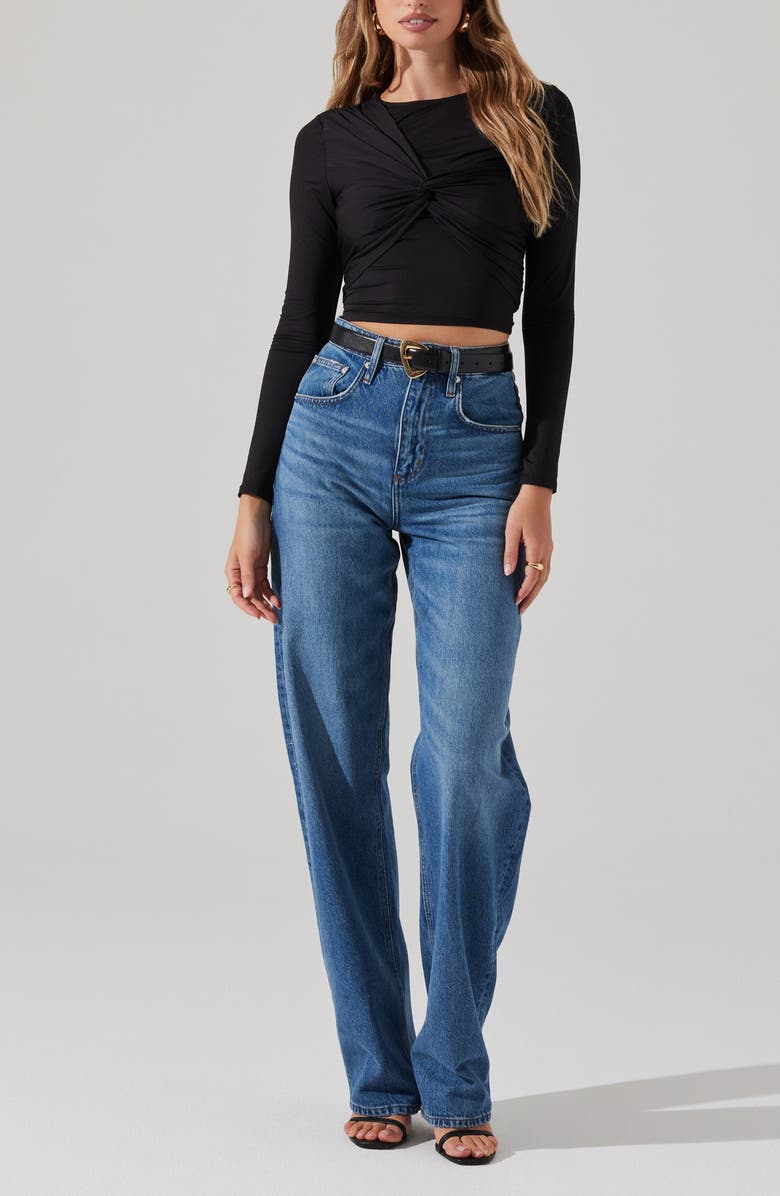 ASTR the Label Twist Bust Long Sleeve Crop Top, Alternate, color,