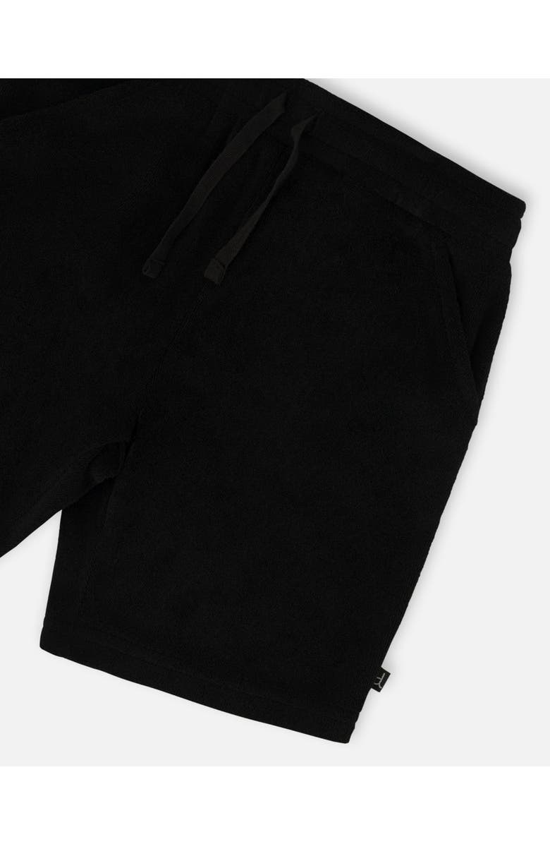 Deux par Deux Hooded Terry Stripes T-Shirt with Shorts Set, Alternate, color, Black & White Stripes