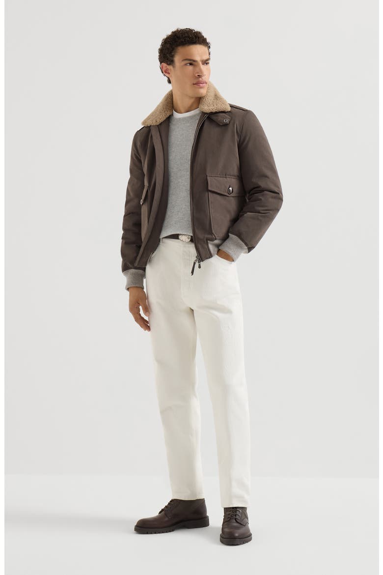 Cashmere English rib sweater, Alternate, color, Pebble