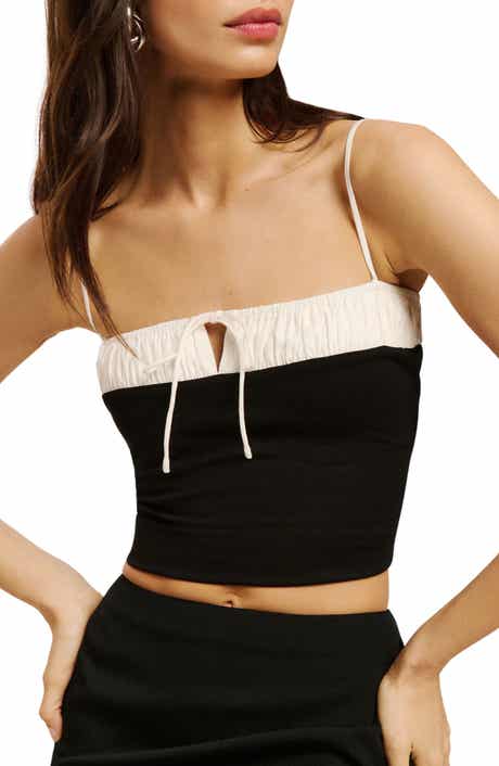 Reformation Sadie Two-Tone Crop Knit Camisole