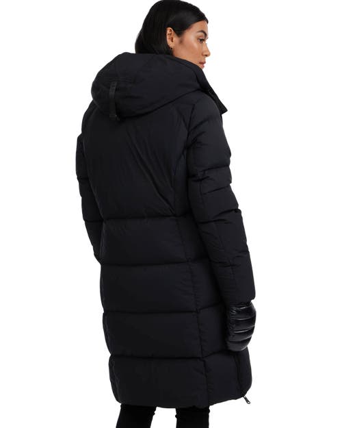 Pajar Zaniah Long Channel Quilted Puffer In Black