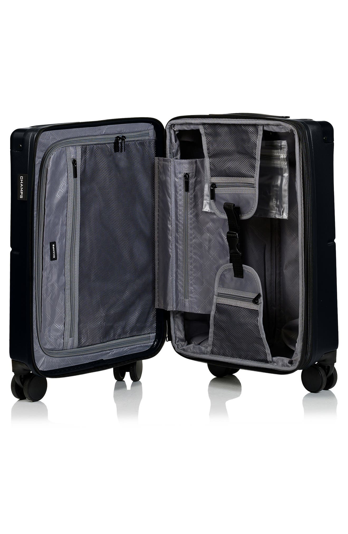 CHAMPS Earth 3-Piece Wheeled Luggage Set, Alternate, color, Black