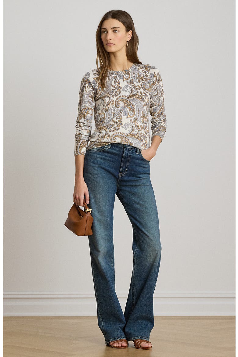 Paisley Sweater, Alternate, color, CREAM/ MULTI