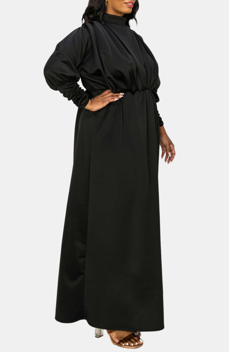 L I V D Laufey Pleated Bodice Bracelet Sleeve Stretch Dress, Alternate, color,