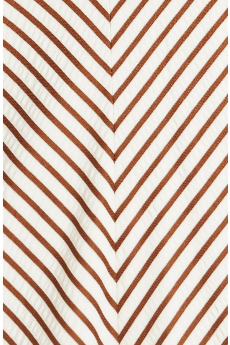 Pinstripe Midi Dress, Alternate, color, BROWN MULTI