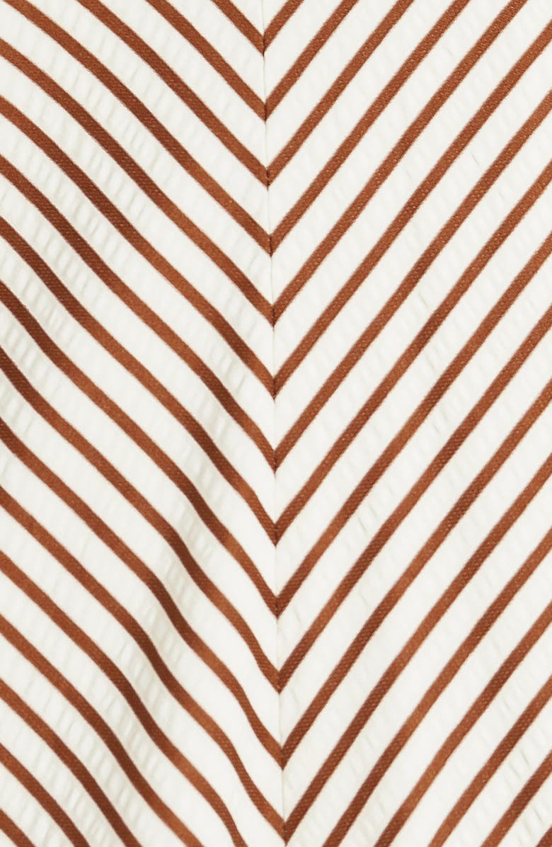 FREEMARKET Pinstripe Midi Dress, Alternate, color, Brown Multi