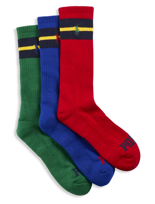 Polo Ralph Lauren Big & Tall 3-pk Striped Crew Socks