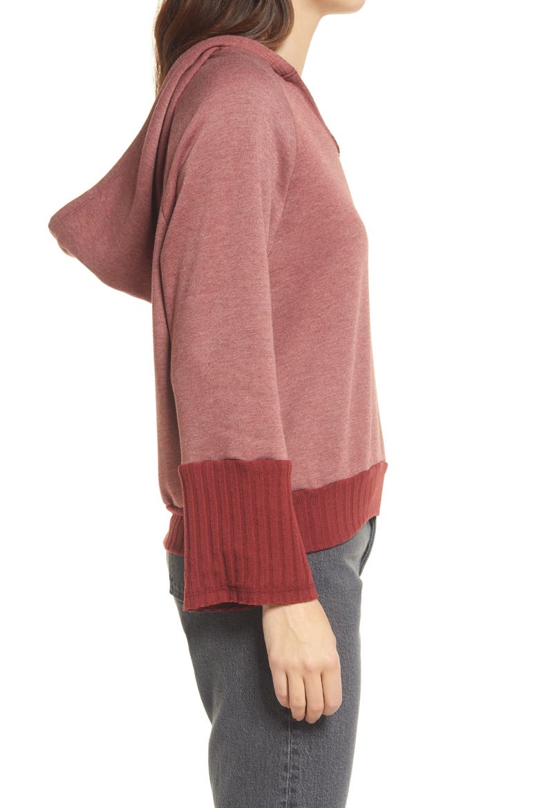 Rib Hoodie, Alternate, color, RED SYRAH