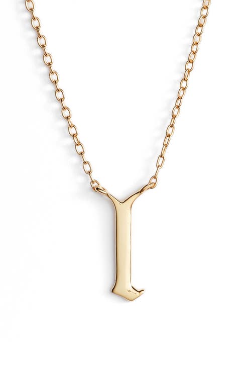 Argento Vivo Gothic Initial Pendant Necklace