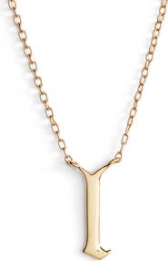 Argento Vivo Sterling Silver Argento Vivo Gothic Initial Pendant Necklace