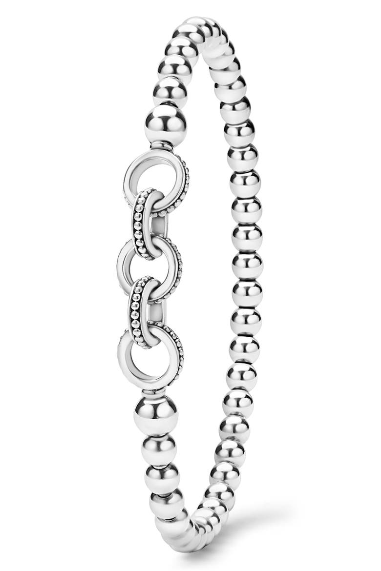 5-Ring Stretch Bracelet, Alternate, color, SILVER