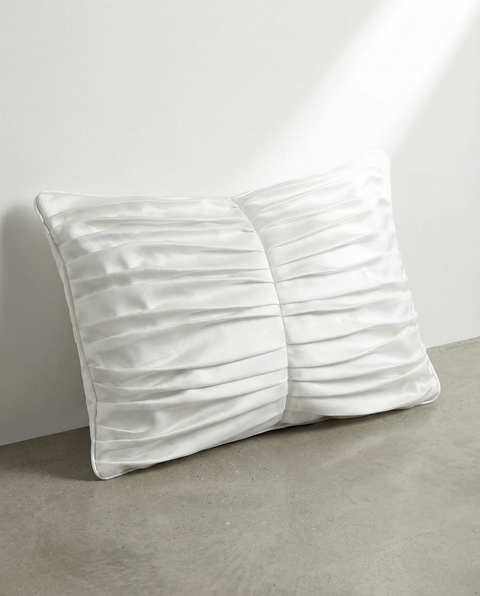 Pleated Cotton Suede Pillow