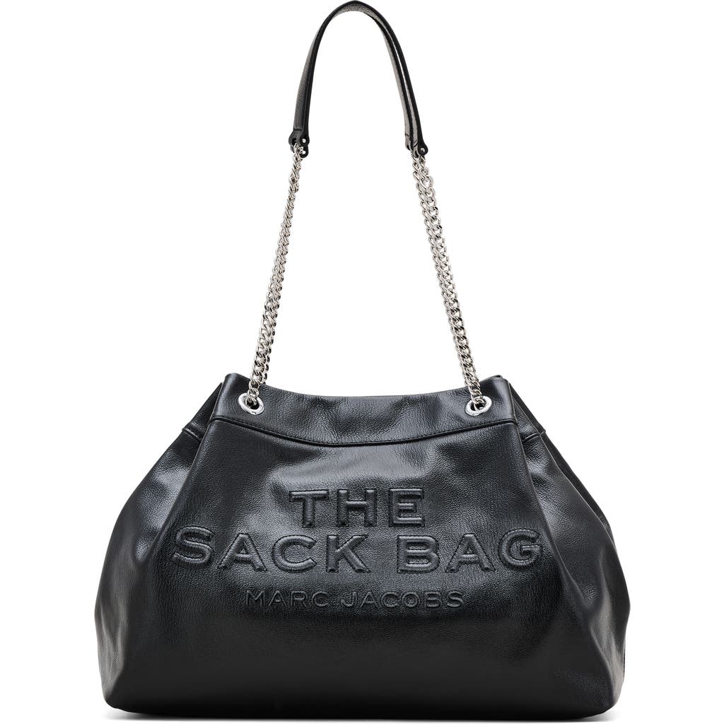 Marc Jacobs Structured Black Shoulder Bag With Drawstring Closure In Black