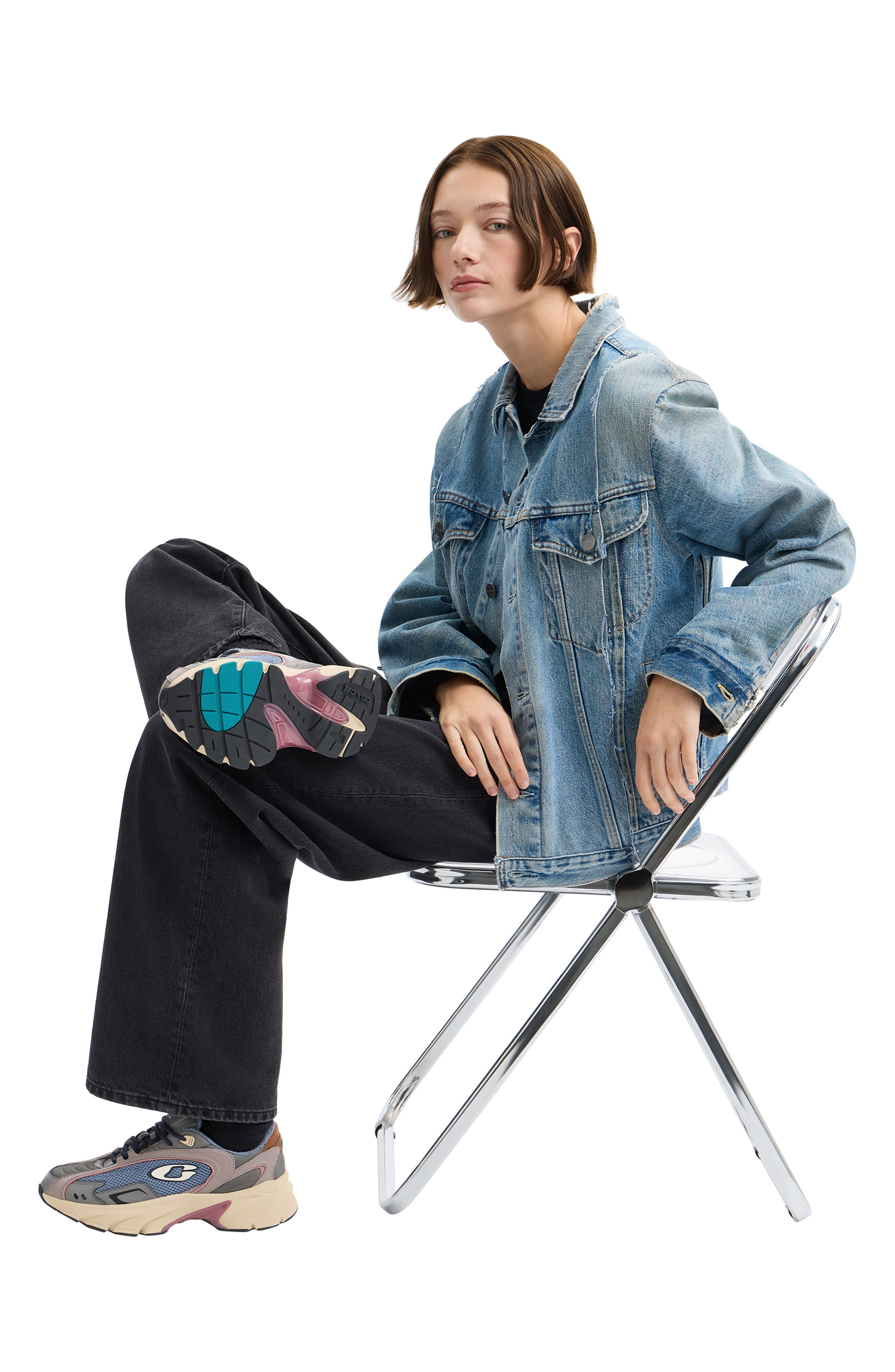 COACH Bolt Runner Sneaker, Alternate, color, Light Denim Multi