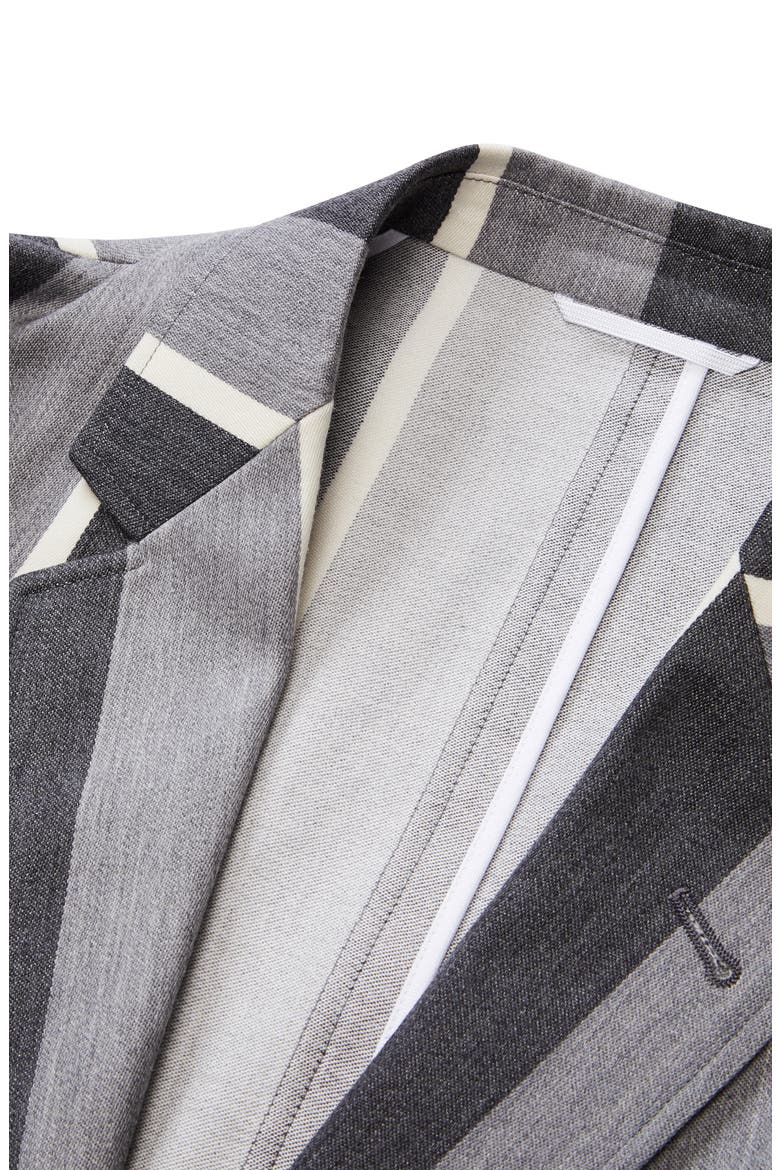 Stripe Wool & Cotton Jacket (Nordstrom Exclusive), Alternate, color, MED GREY