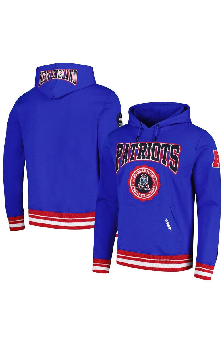 PRO STANDARD Men's Pro Standard  Royal New England Patriots Crest Emblem Pullover Hoodie, Main, color, 