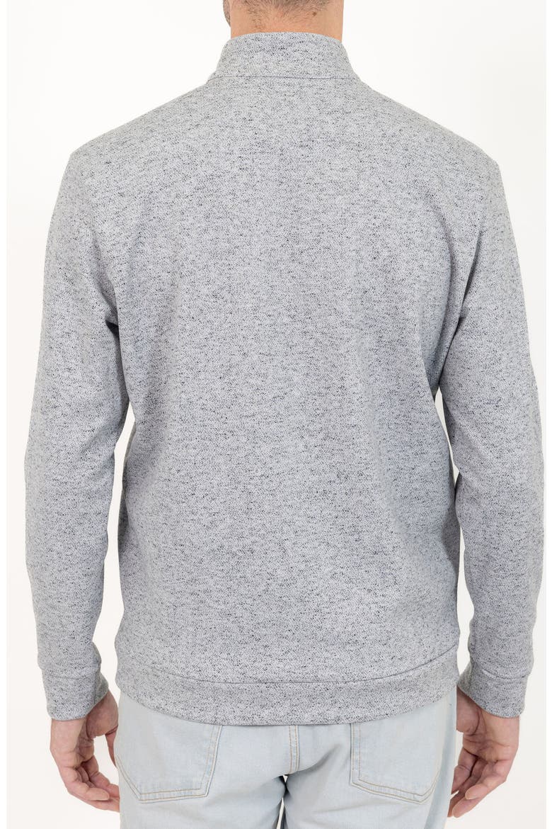 Casual Quarter Zip Pullover Sweater, Alternate, color, WHITE MARLED