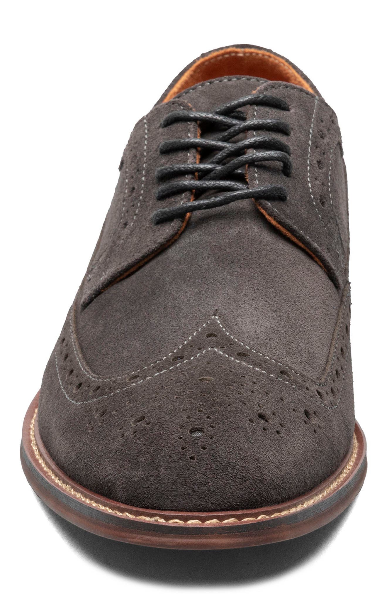 Stacy Adams Marligan Suede Longwing Derby, Alternate, color, Dark Gray