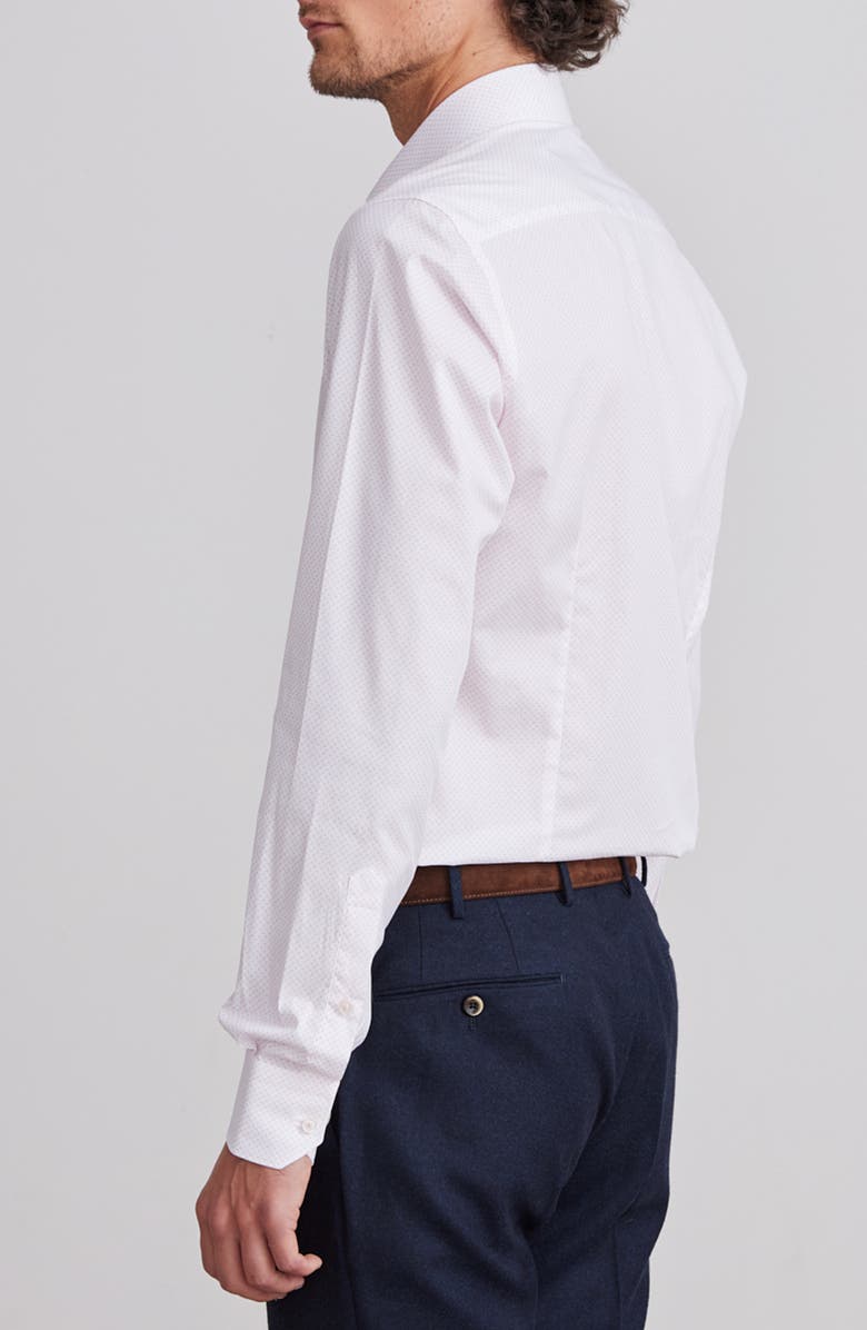 Emanuel Berg Modern Fit Geometric Print Stretch Cotton Dress Shirt, Alternate, color, Light Pastel Pink