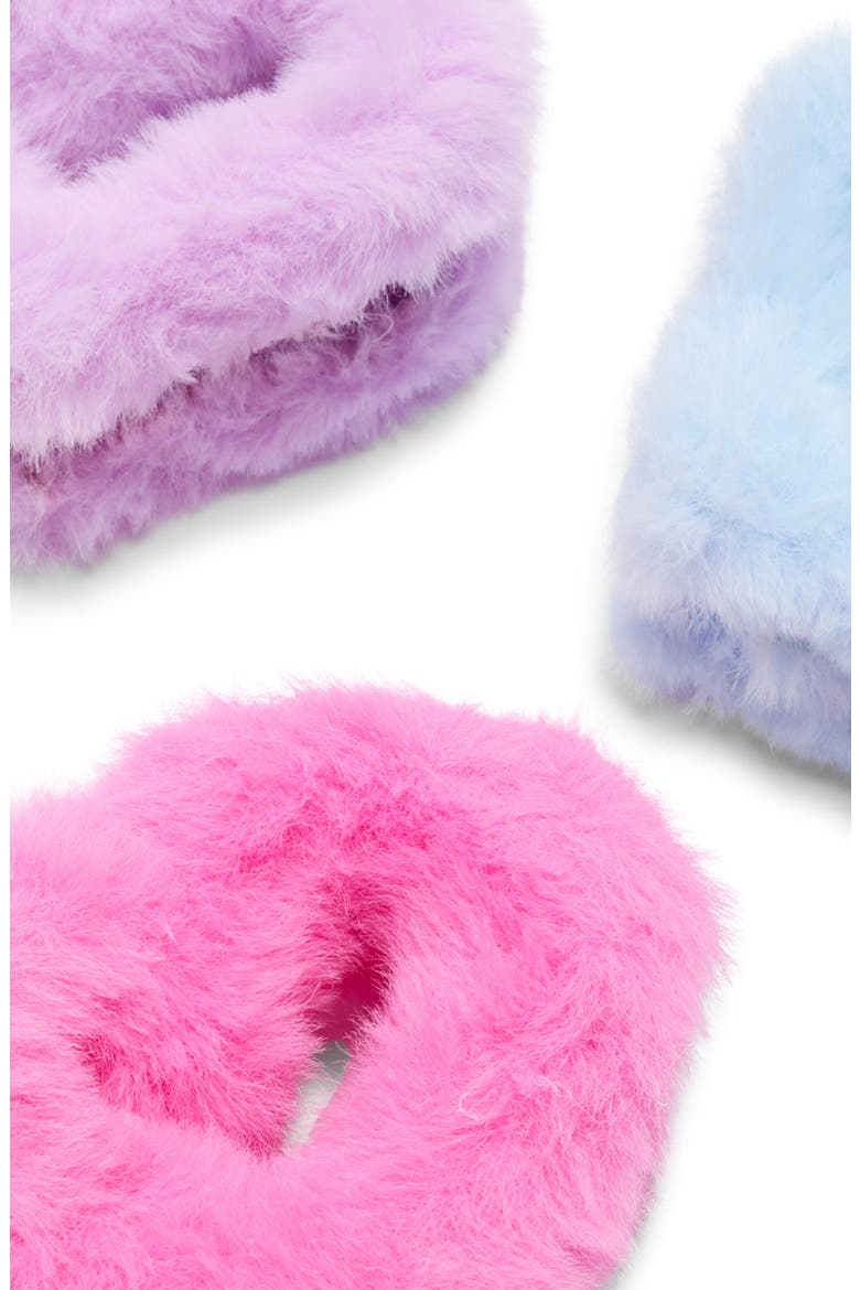 Kids' 3-Pack Fuzzy Heart Claw Clips, Alternate, color, MULTI
