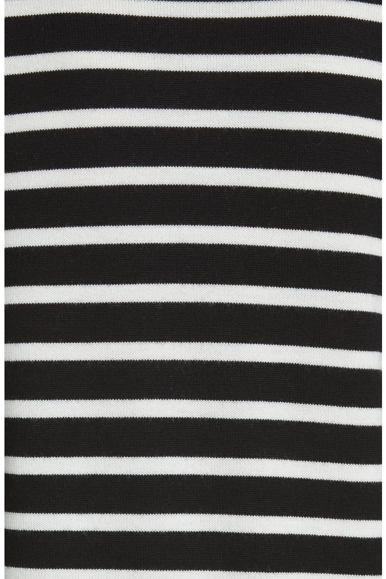 Stripe Button Side Wool Sweater, Alternate, color, BLACK / IVORY