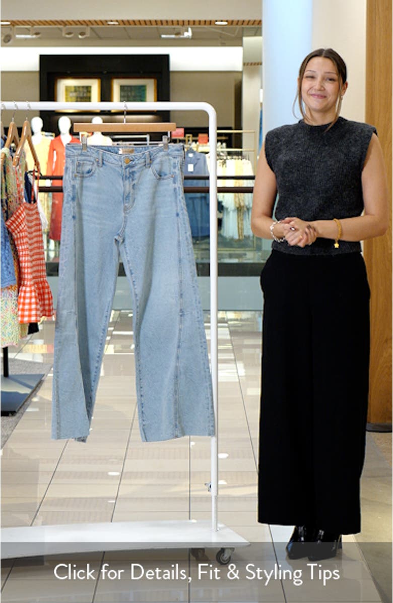Meg High Waist Raw Hem Wide Leg Jeans, sales video thumbnail
