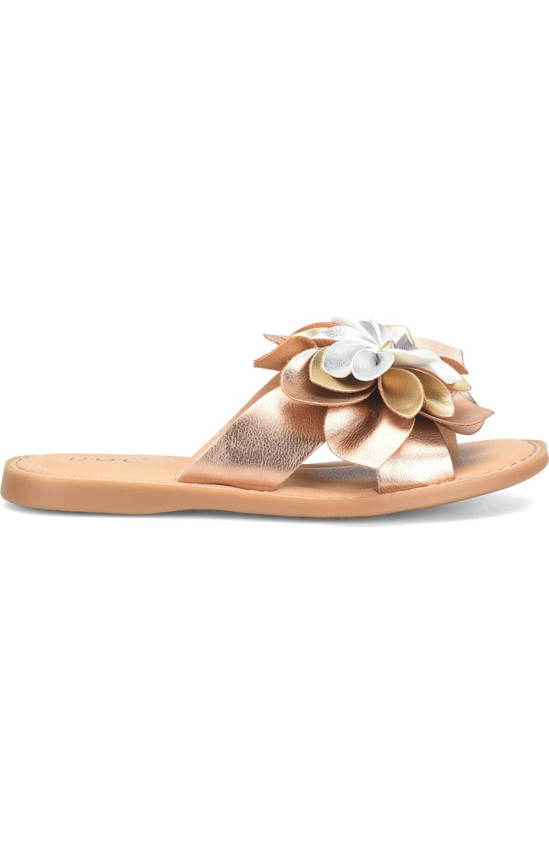 B O C BY BØRN Kasia Flower Slide Sandal, Alternate, color, Rose Gold Combo