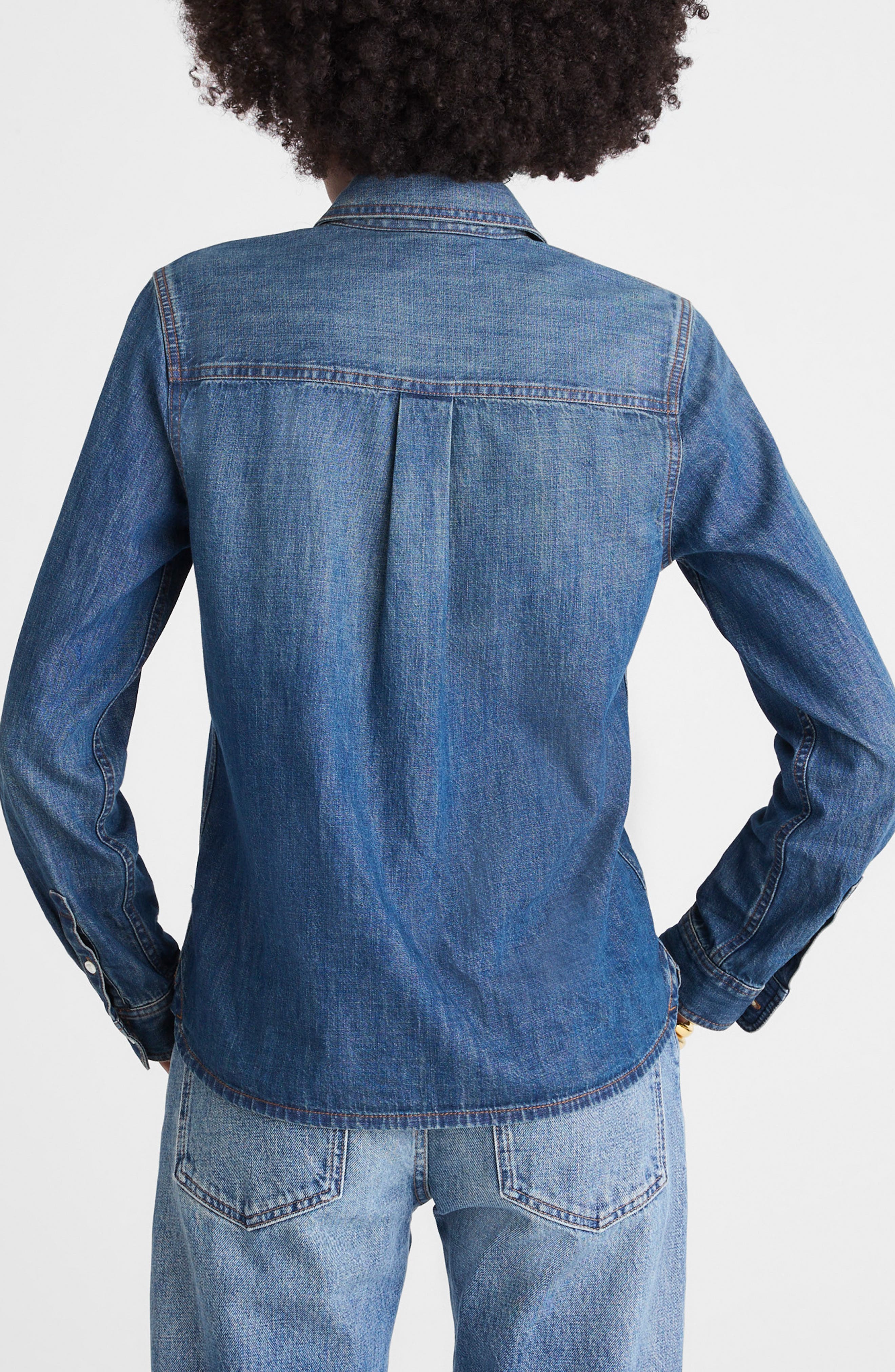 Tuckable Denim Button-Up Shirt - image 2