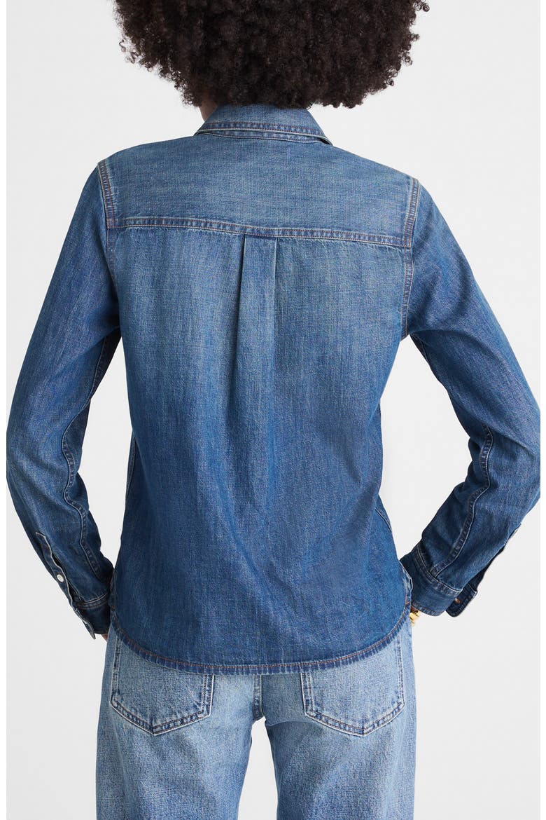 Tuckable Denim Button-Up Shirt, Alternate, color, GREENDALE