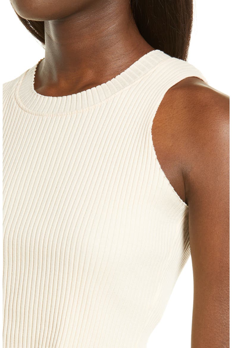 Wide Rib Cotton Blend Crop Tank Top, Alternate, color, TAN