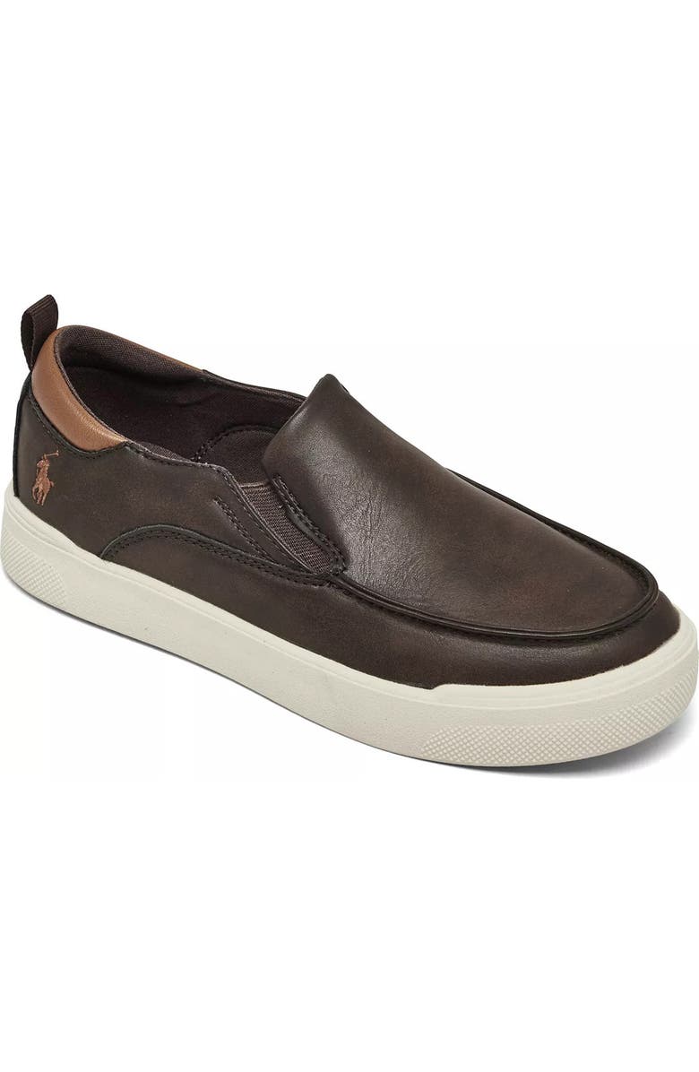 Ralph Lauren Kids' Filip Slip-On Sneaker, Main, color, Chocolate/ Tan