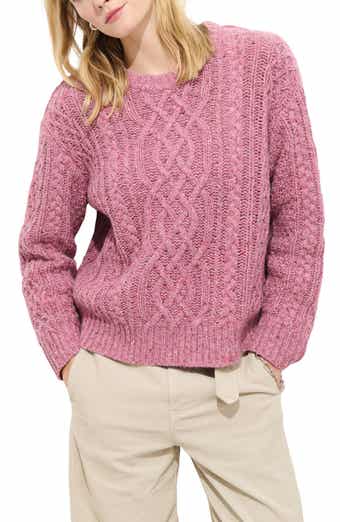 Madelyn Cable Knit Wool Blend Donegal Sweater