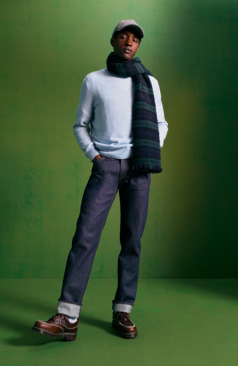 HIROSHI KATO The Hammer Straight Leg 14-Ounce Stretch Selvedge Baggy Jeans, Alternate, color, Indigo Raw