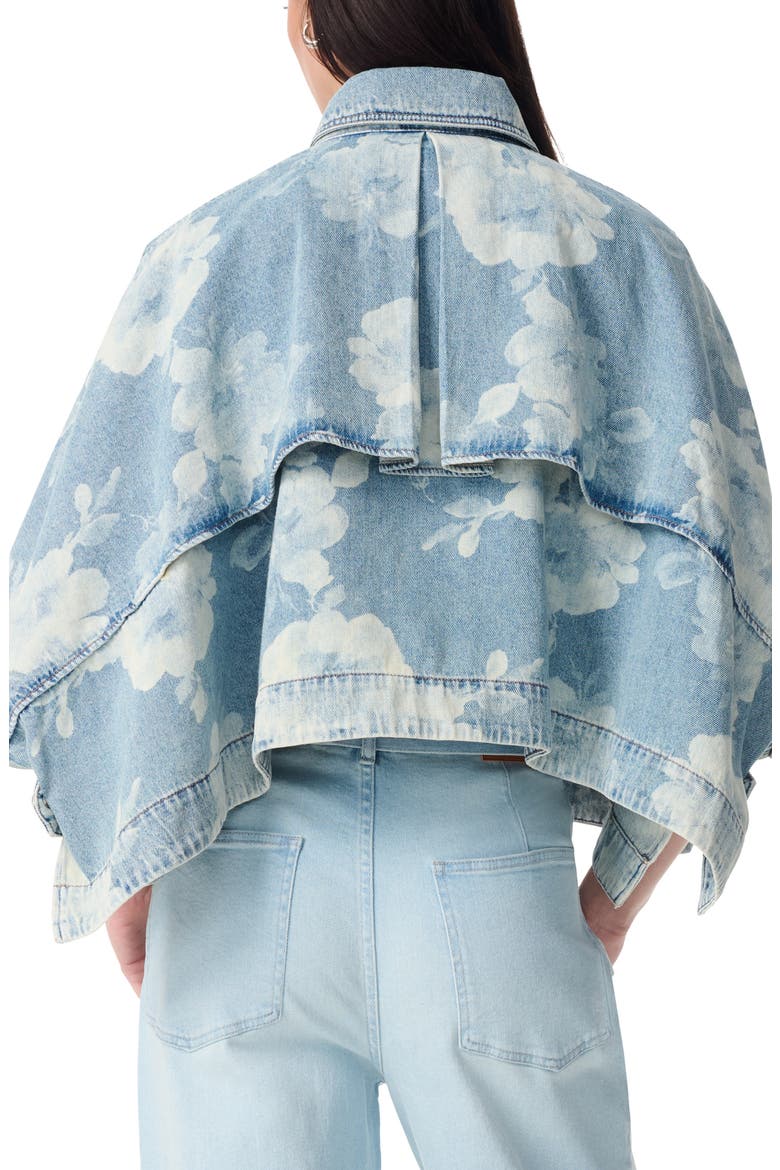 Desire Denim Capelet Jacket, Alternate, color, ROSE BOUQUET DISCHAR