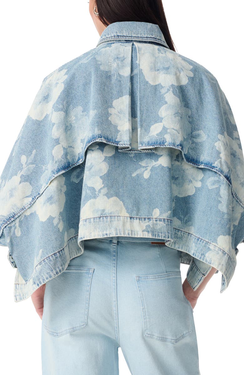 Robert Rodriguez Desire Denim Capelet Jacket, Alternate, color, Rose Bouquet Dischar