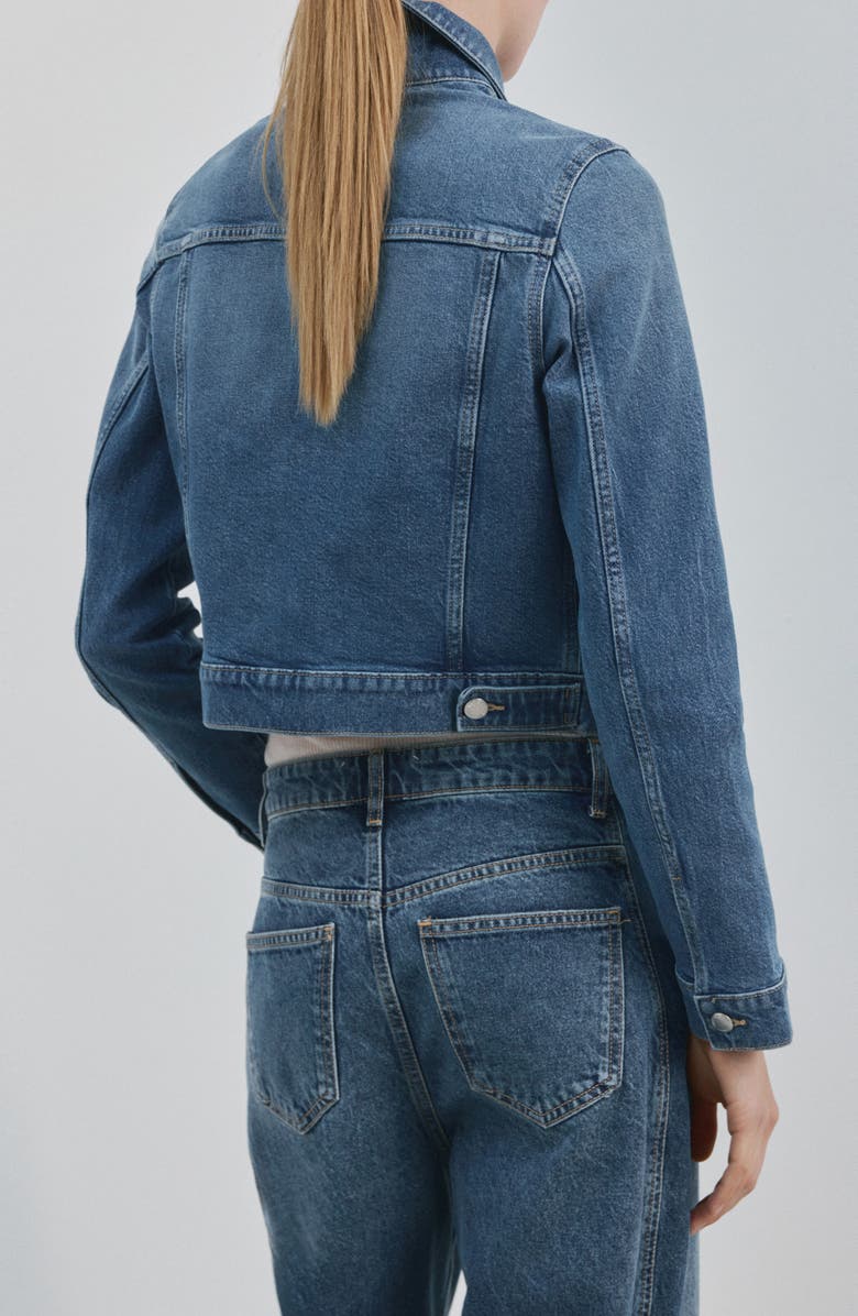 MANGO Crop Jean Jacket, Alternate, color, 