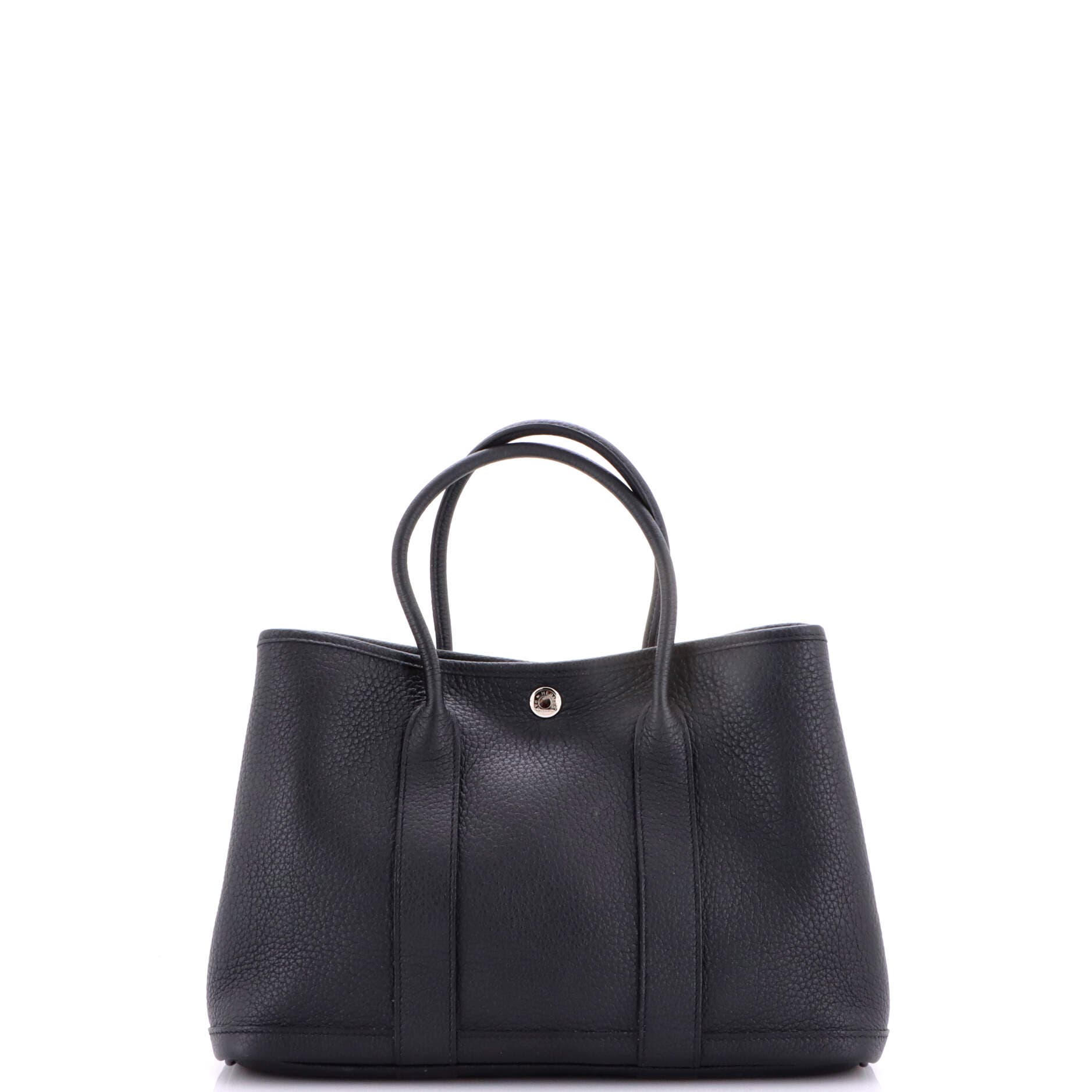 Pre-Owned Hermes Garden Party Tote Leather 30, Alternate, color, Noir