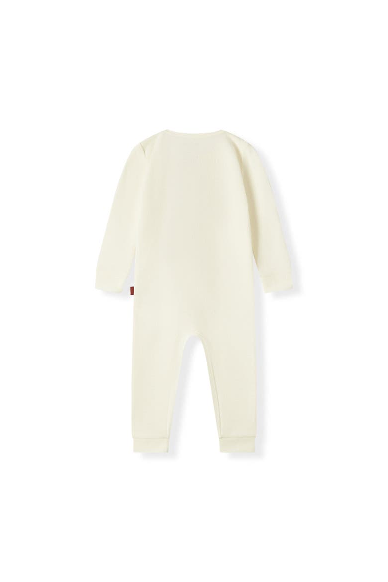 Waffle Zipper Pajama, Alternate, color, Cream