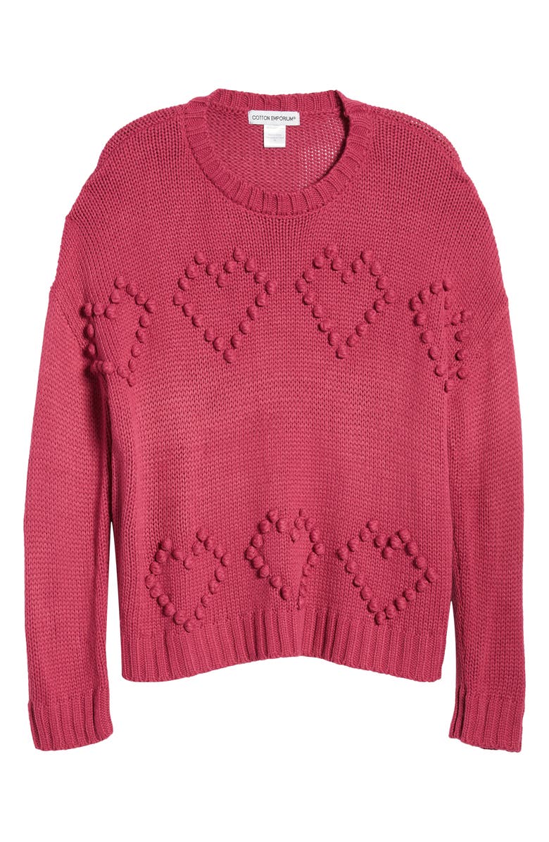 Cotton Emporium Heart Bobble Sweater, Alternate, color, 