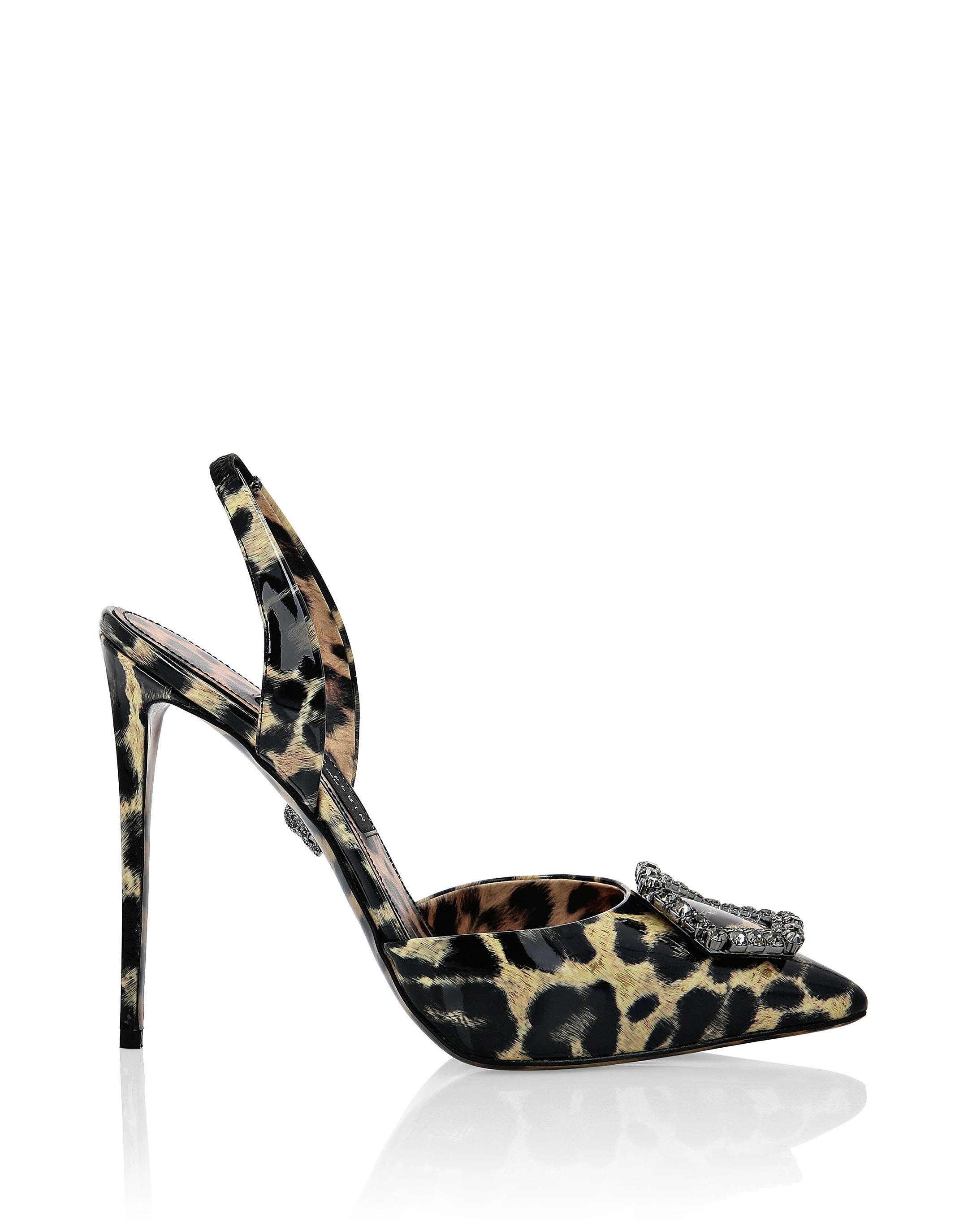PHILIPP PLEIN Patent Leather Decollete Hi-heels Leopard Women (Women ...