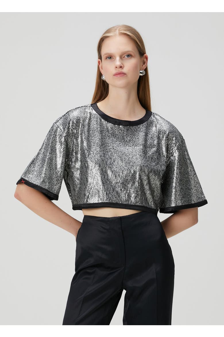 Sequin Top, Alternate, color, Black