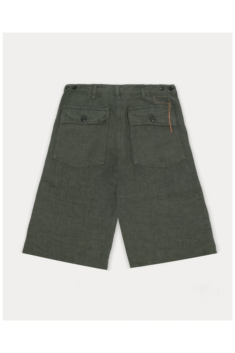 Simone Fatigue Linen Shorts, Alternate, color, Military Green