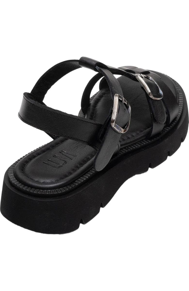 Forever & Always Shoes Melvin Leather Sandal, Alternate, color, Black Leather