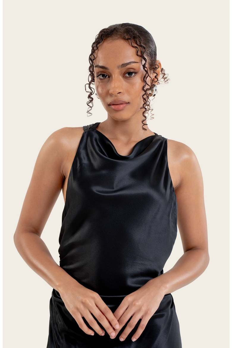 Harper Silk Mini Dress, Alternate, color, Black