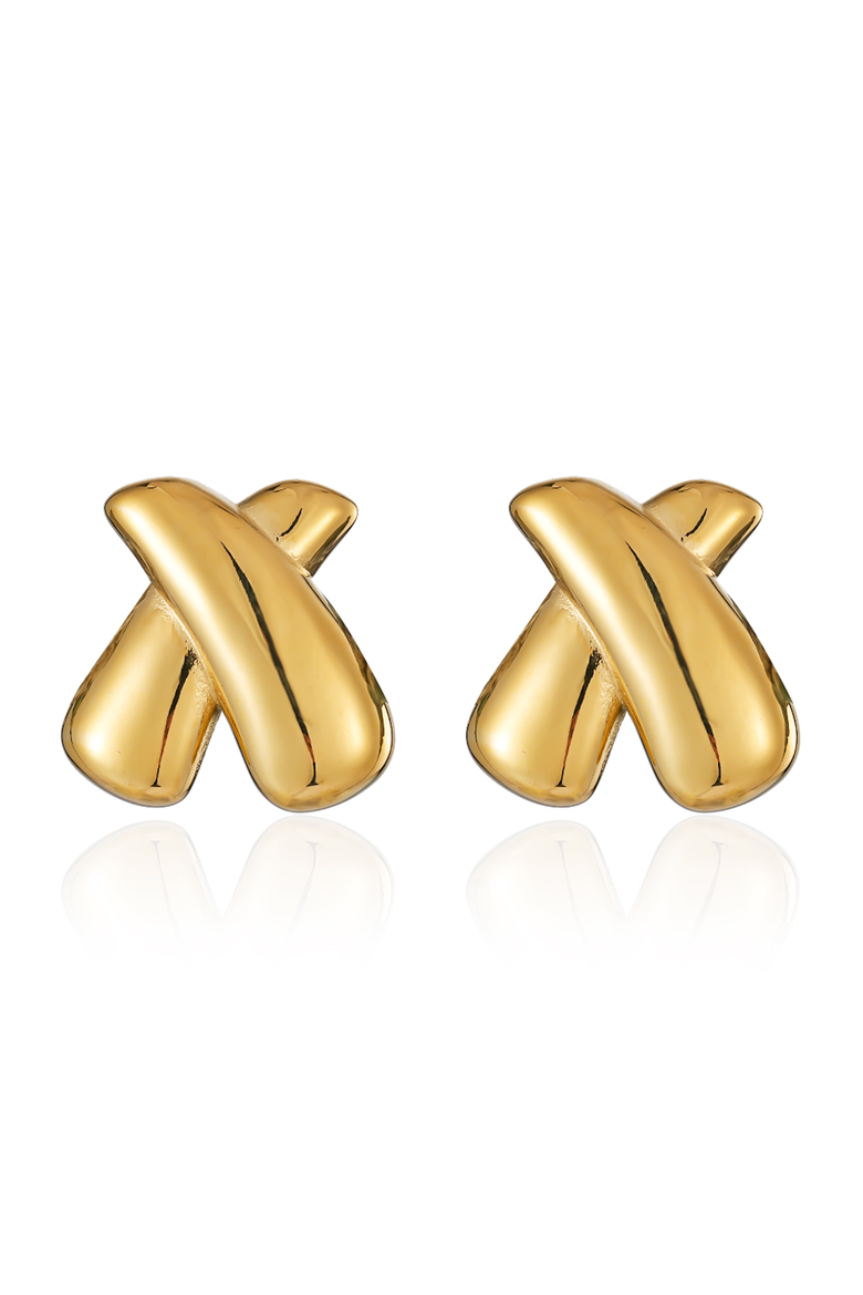 Bond Sculpture Gold Earrings, Main, color, Gold