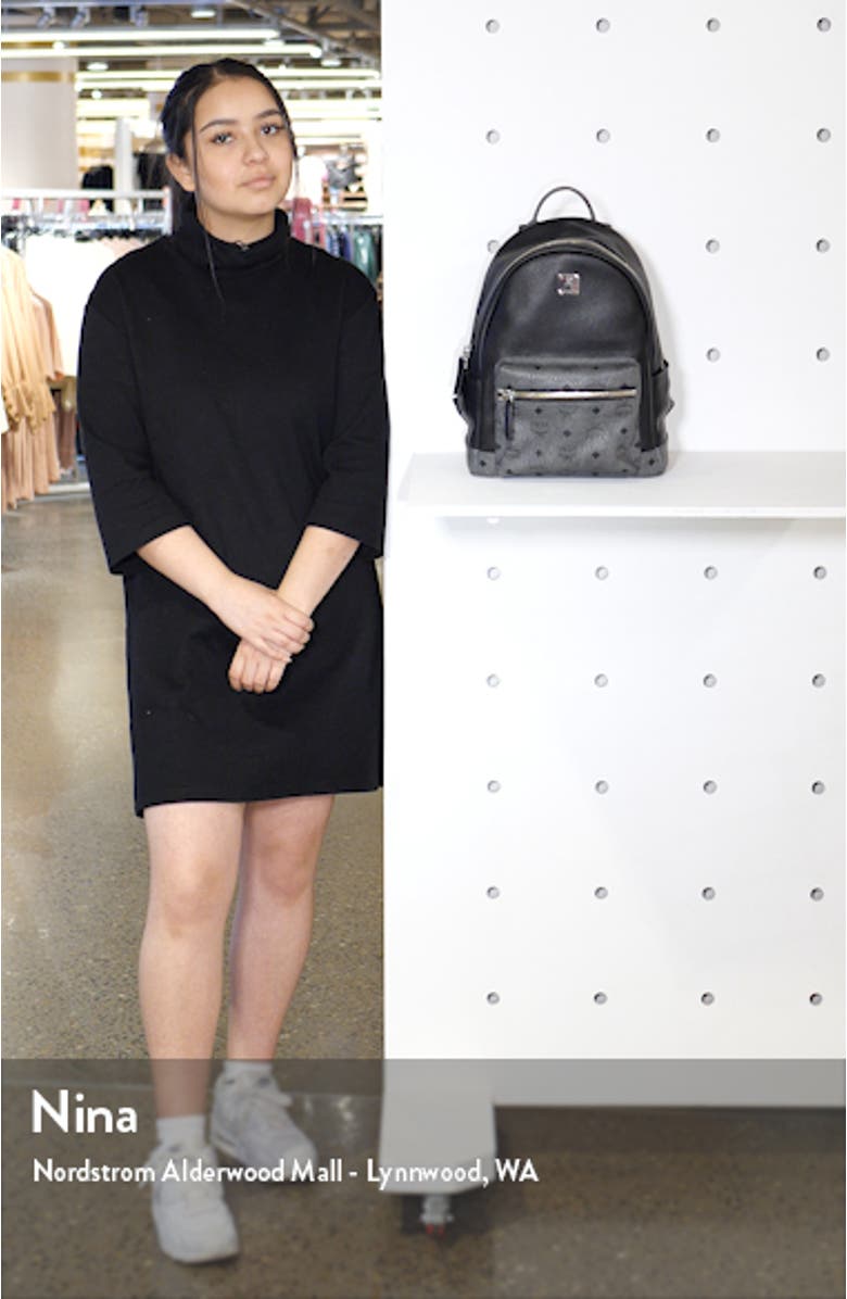 Small Leather & Visetos Canvas Backpack, sales video thumbnail